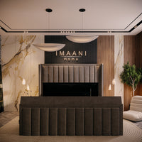 Diamond Grey Wingback TV Bed Frame