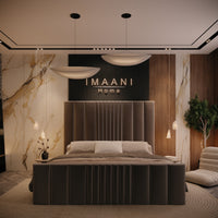 New York Upholstered High Headboard Bed Frame