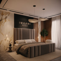 New York Upholstered High Headboard Bed Frame