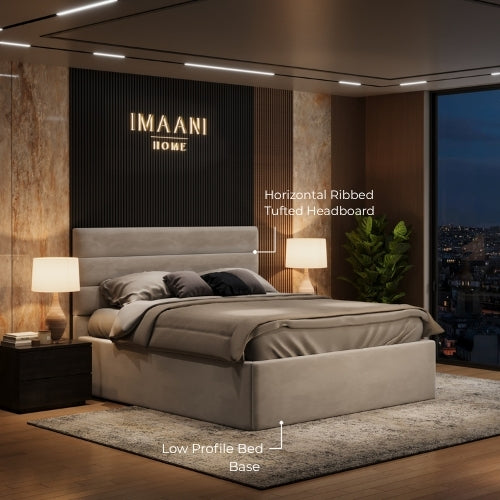 Horizontal Ribbed Tufting & Low-profile Bed Base