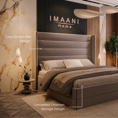 Cosy Cocoon-like Design & Concealed Ottoman Storage Design