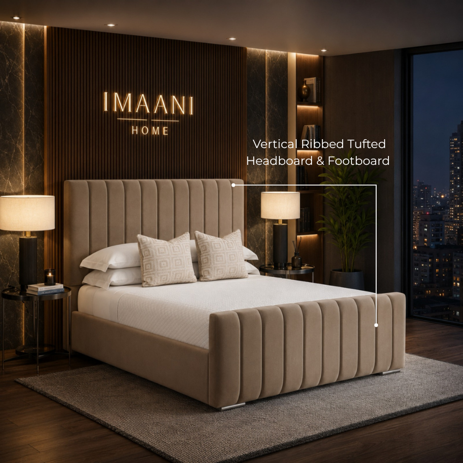 Vertical Channel Tufted Headboard & Footboard 