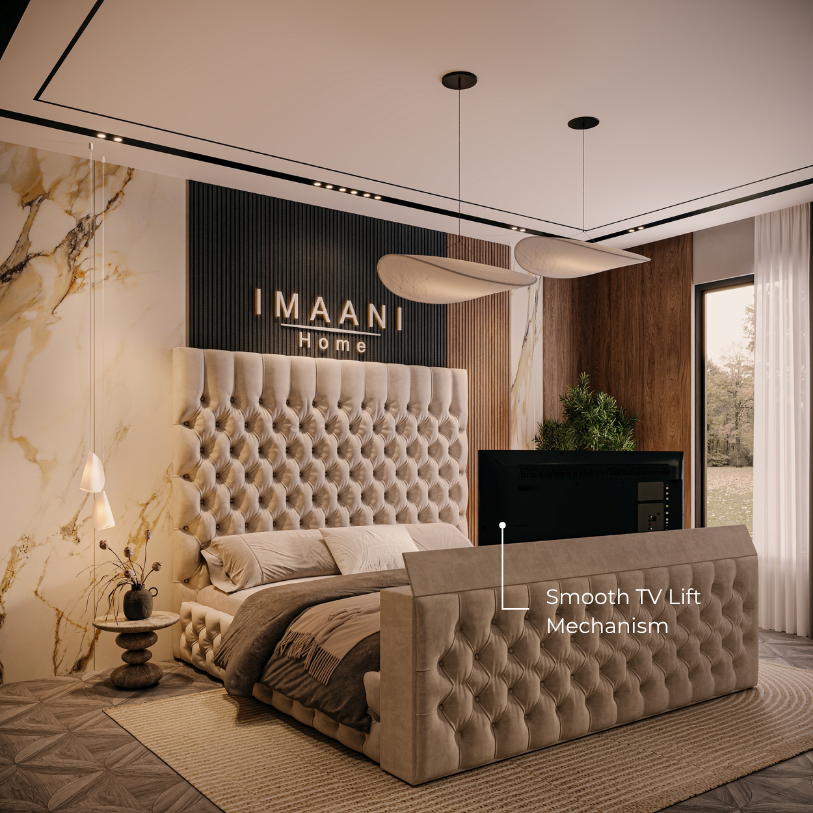 Smart Tech Integration & Smooth TV Lift Mechanism