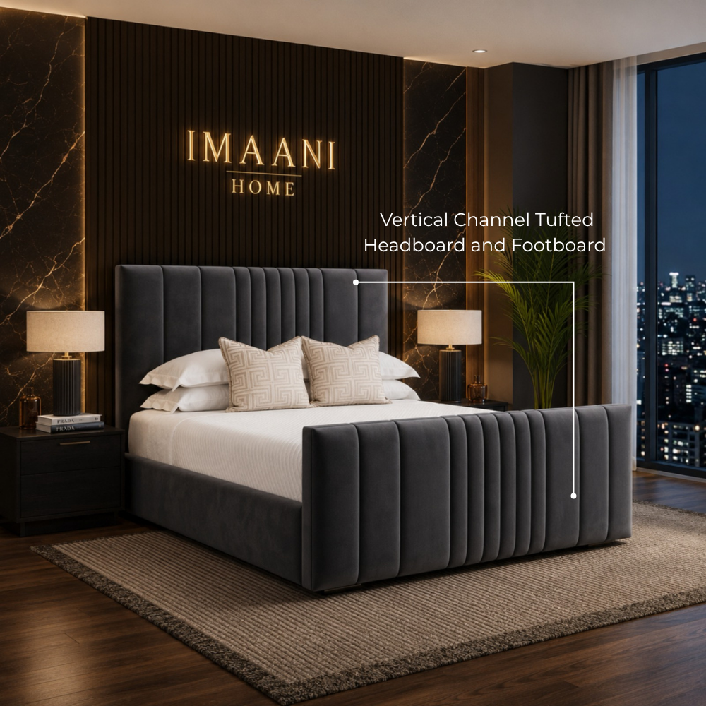 Vertical Channel Tufted Headboard & Footboard