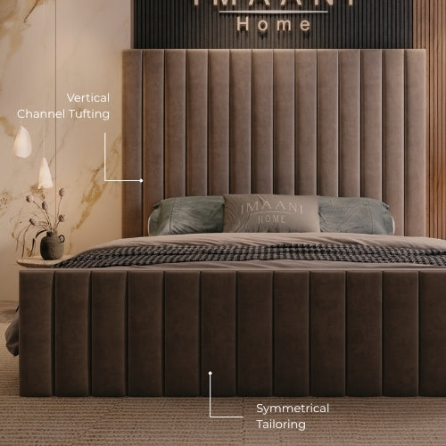 Vertical Channel Tufted Headboard &  Symmetrical Tailoring