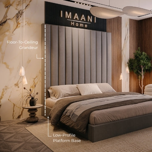 Floor-To-Ceiling Grandeur With Low Profile Bed Base