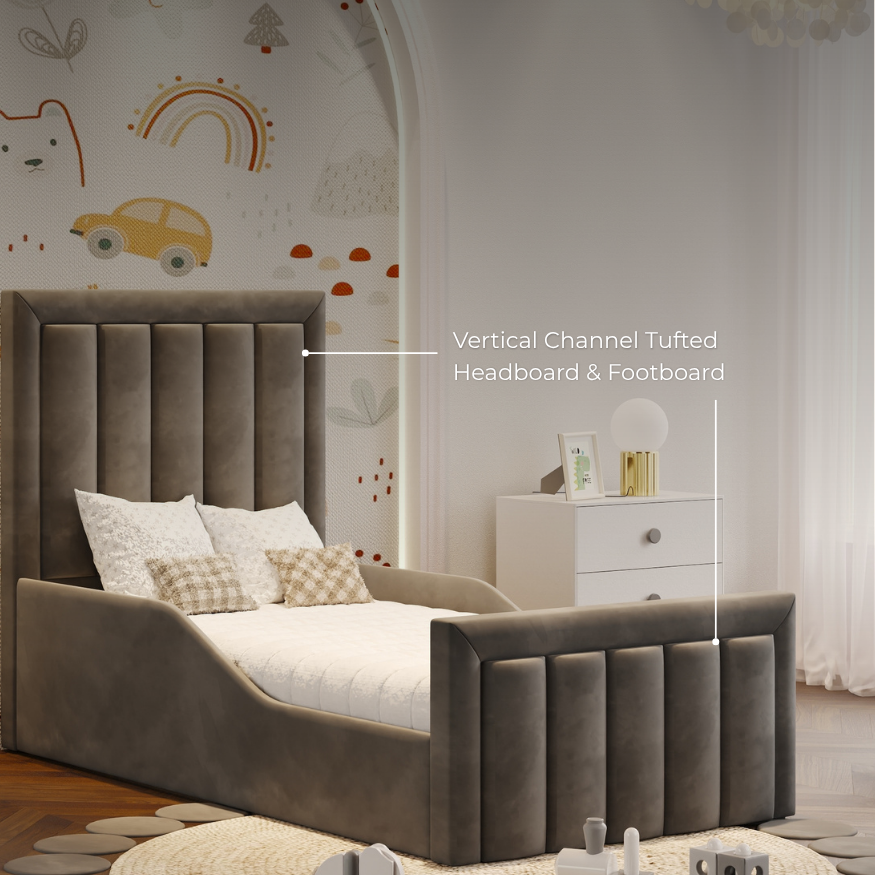 Vertical Channel Tufted Headboard & Footboard