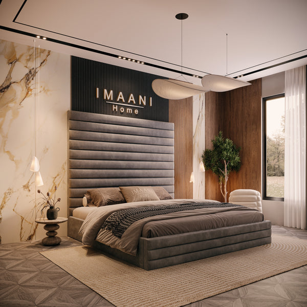 Lucia Upholstered High Headboard Bed Frame