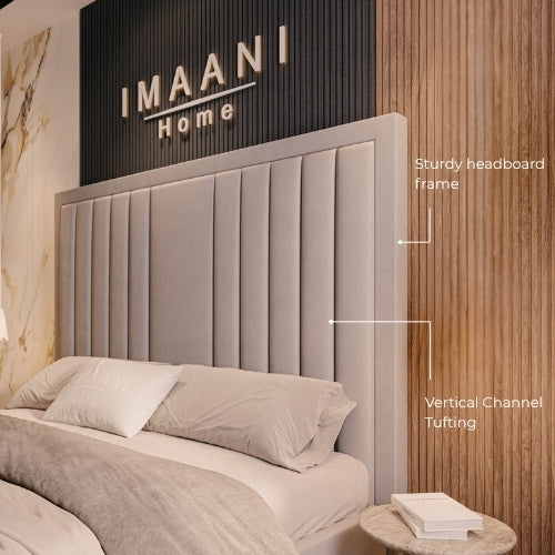 Sturdy Bed Frame With Vertical Channel Tufting