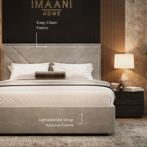 Easy-Clean Fabric & Upholstered Wrap-around Frame