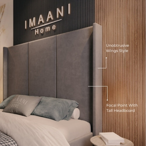 Focal Point With Tall Wingback Headboard 
