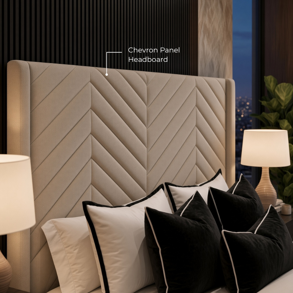 Chevron-Channel Tufted Headboard