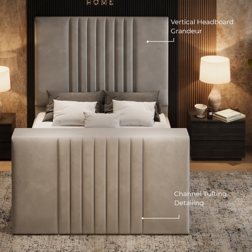 Vertical Headboard Grandeur With Channel Tufted Detailing
