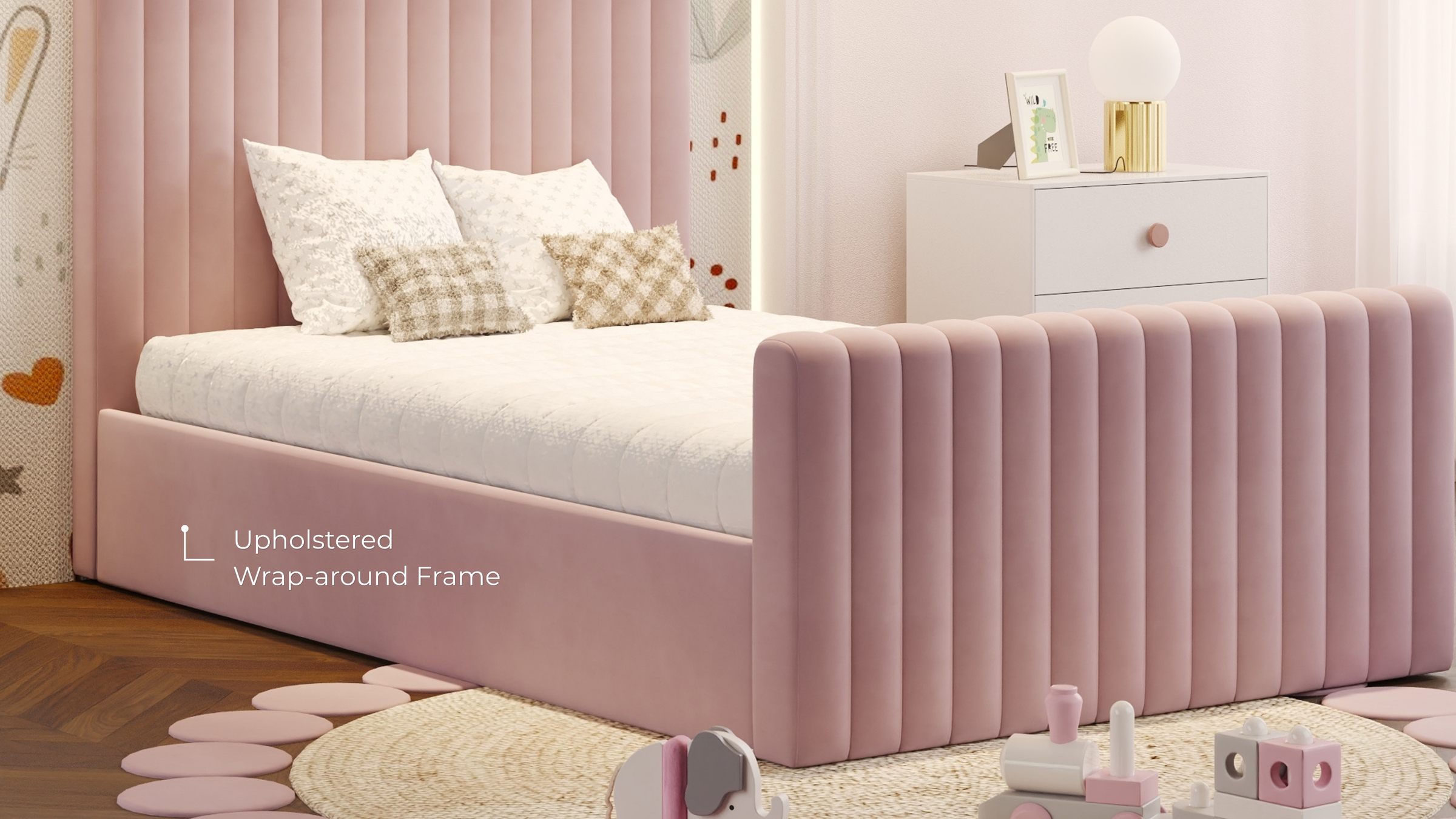 Fabric Upholstered Wrap Around Frame