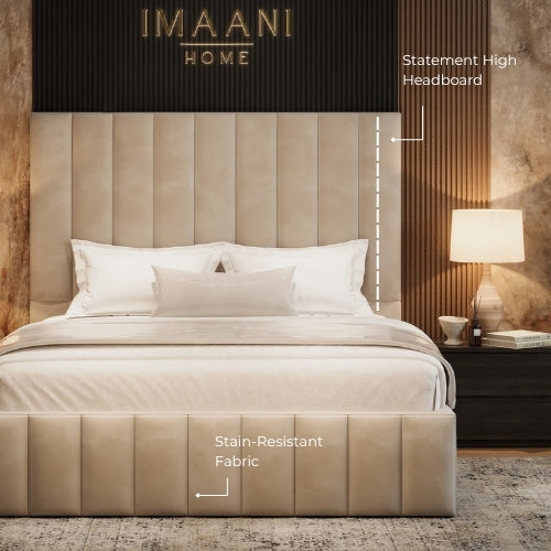 Stain-Resistant Fabric & Statement High Headboard
