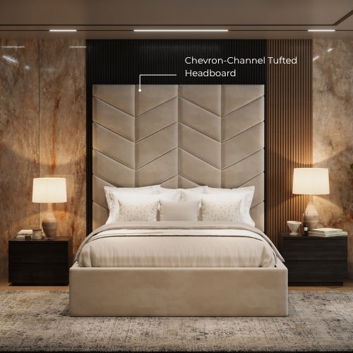  Chevron-Channel Tufted Headboard 