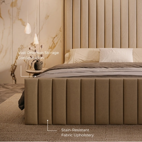 Spacious Ottoman Storage & Easy-Clean Fabric