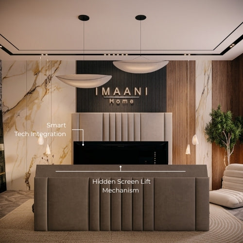 Smart Tech Integration & Smooth TV Lift Mechanism