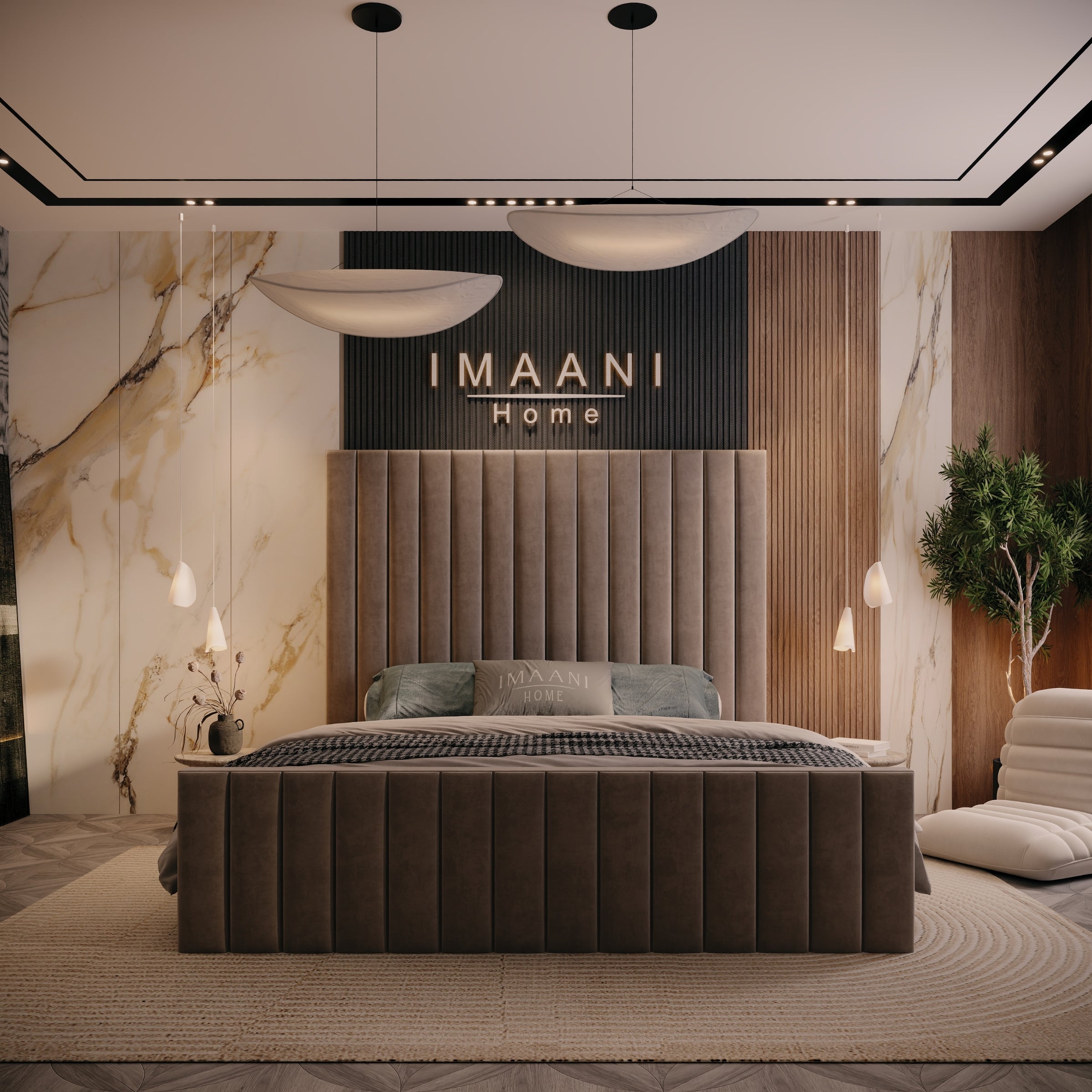 Arizona High Headboard Upholstered Bed Frame