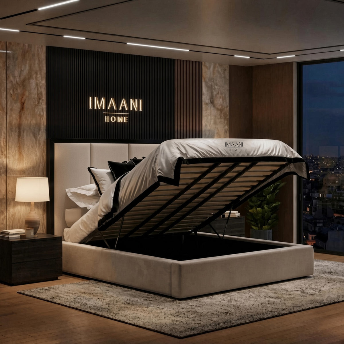 Elizabeth Upholstered Ottoman Bed Frame with Panel Headboard