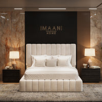 Woodbury Cream Ottoman Storage Bubble Bed Frame