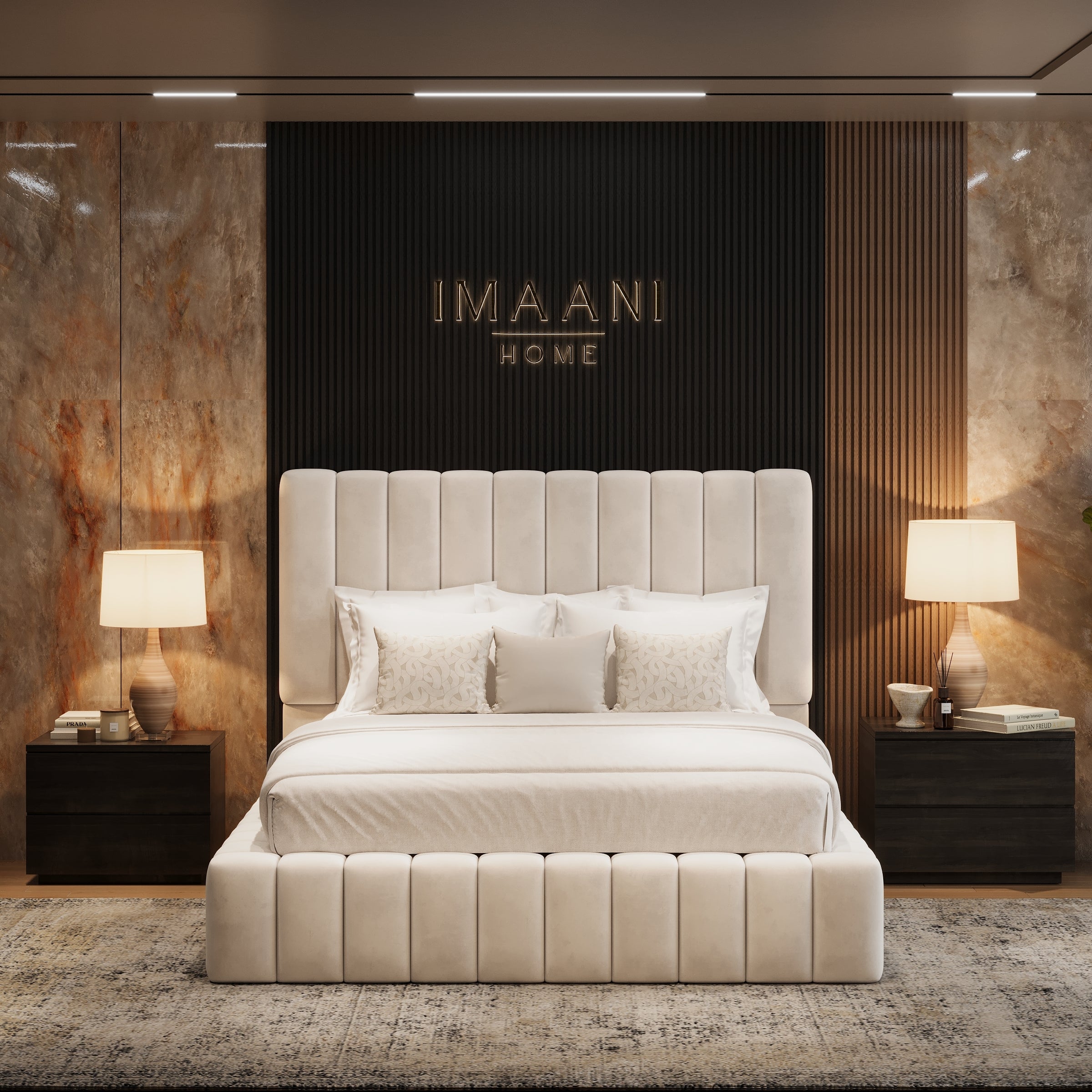 Woodbury Cream Ottoman Storage Bubble Bed Frame
