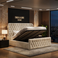 Cooper Cream Wingback Chesterfield Ottoman Storage Bed Frame
