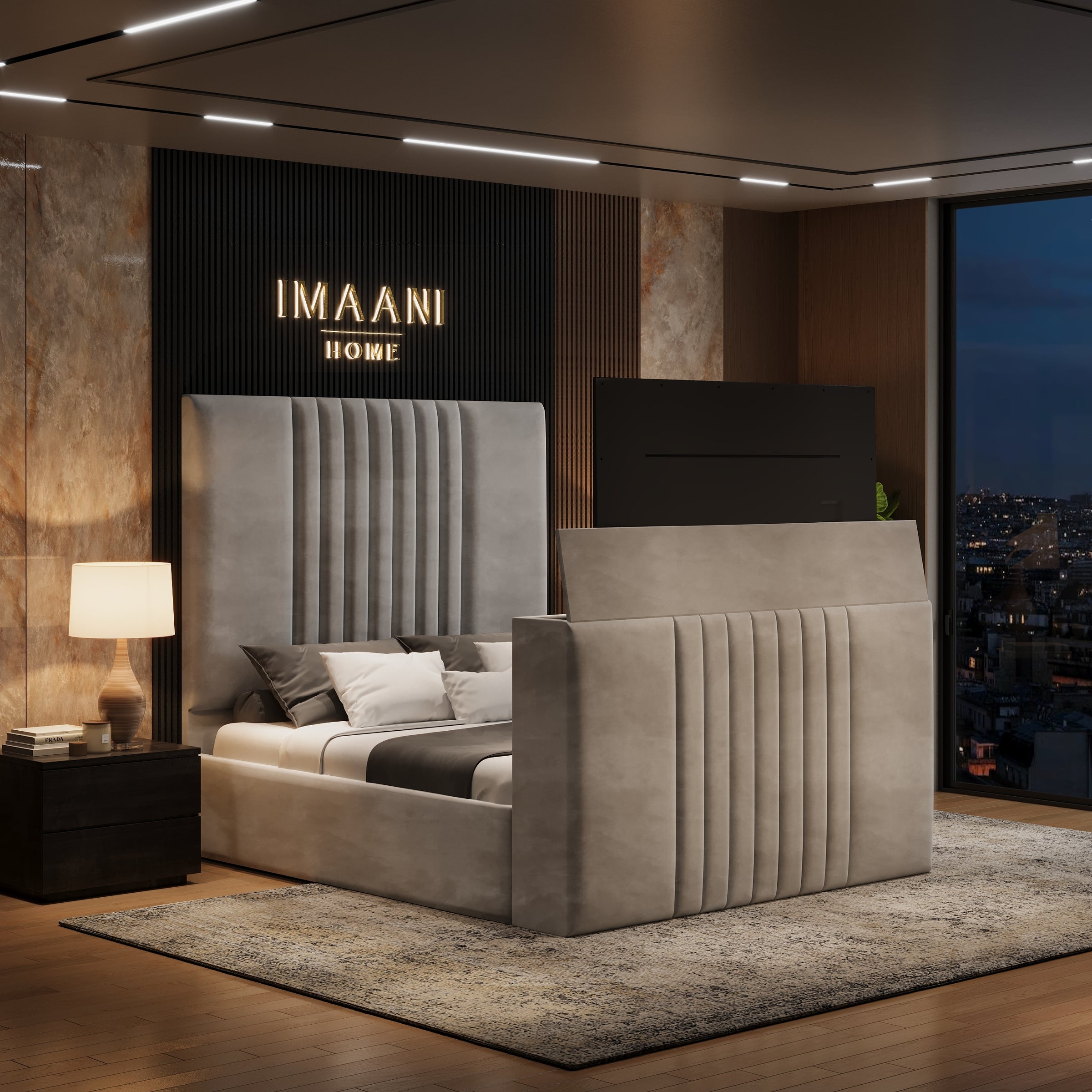 Langham Upholstered Ottoman Storage TV Bed Frame