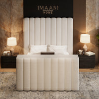 Coach Tall Headboard Boucle TV Bed Frame with Ottoman Storage