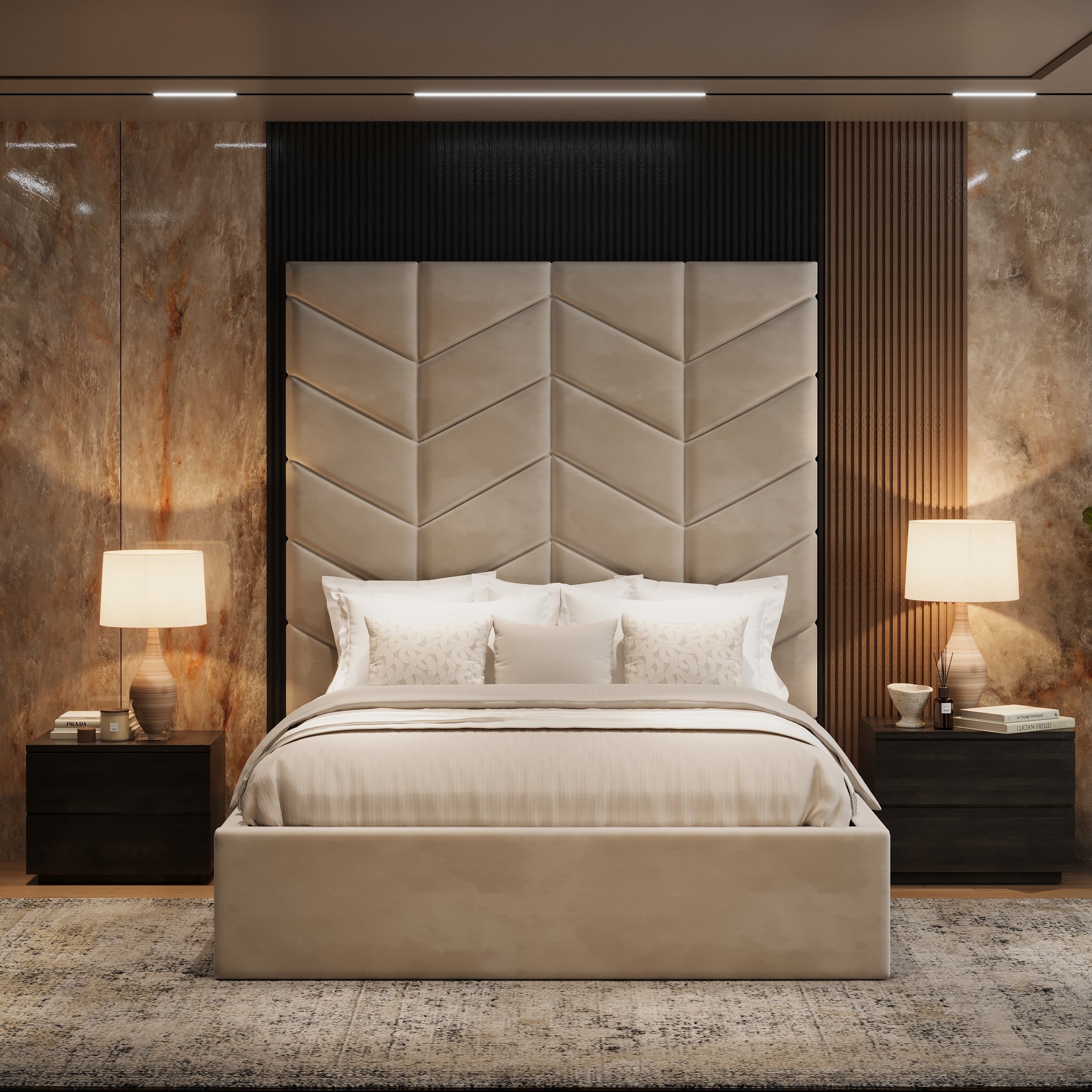 Edinburgh Tall Headboard Ottoman Storage Frame