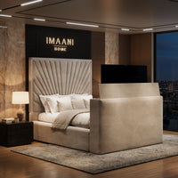 Orianna Upholstered TV Bed Frame with Ottoman Storage