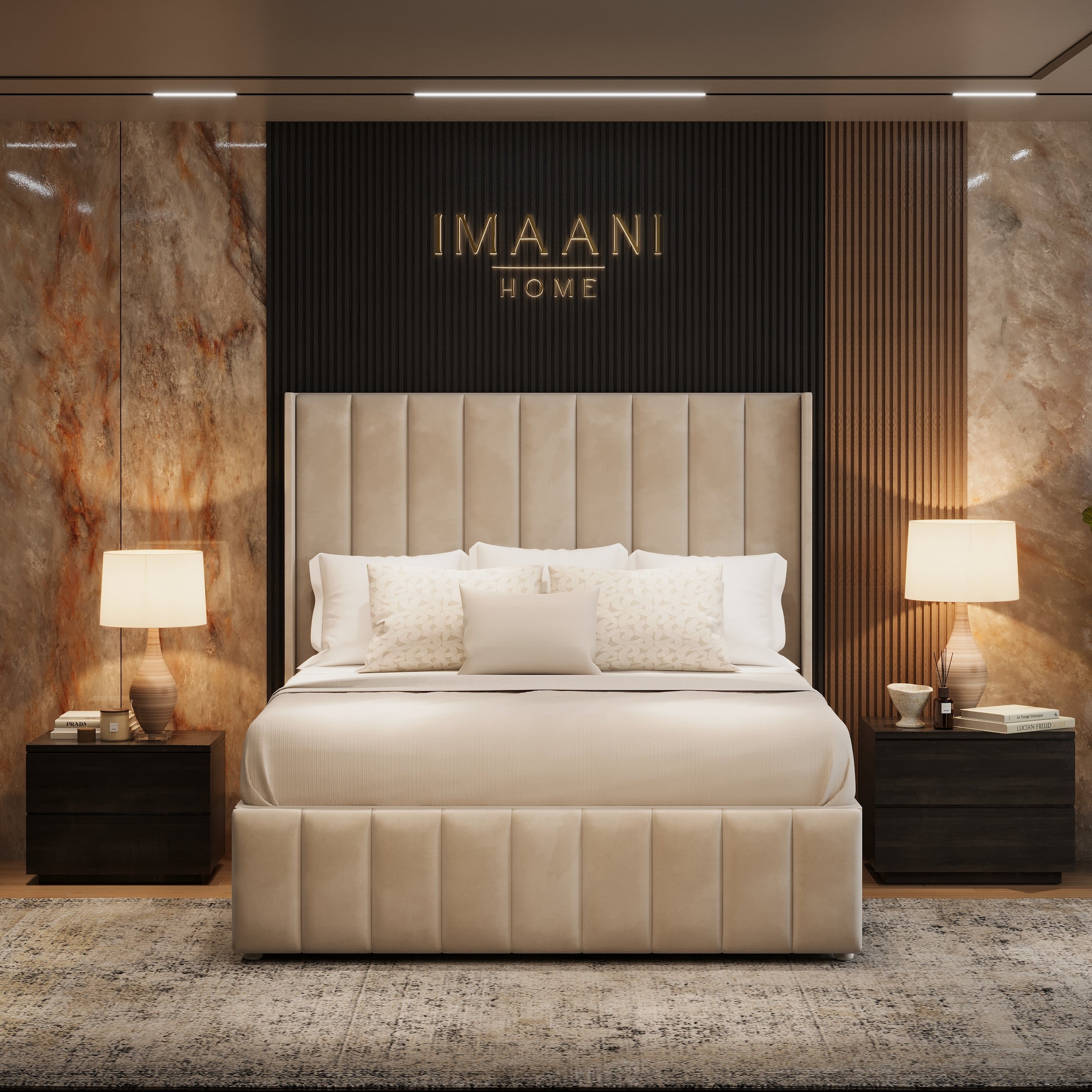 Celia Wingback Divan Drawer Storage Bed Frame