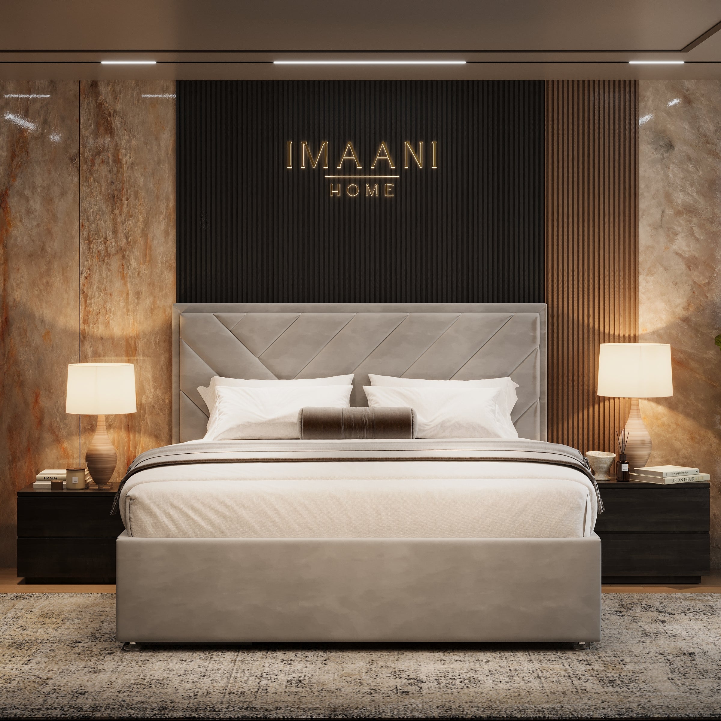 Jenna Grey Fabric Upholstered Divan Bed with Drawers