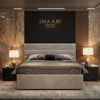 Bella Grey Velvet Divan Bed with Drawers and Panel Headboard