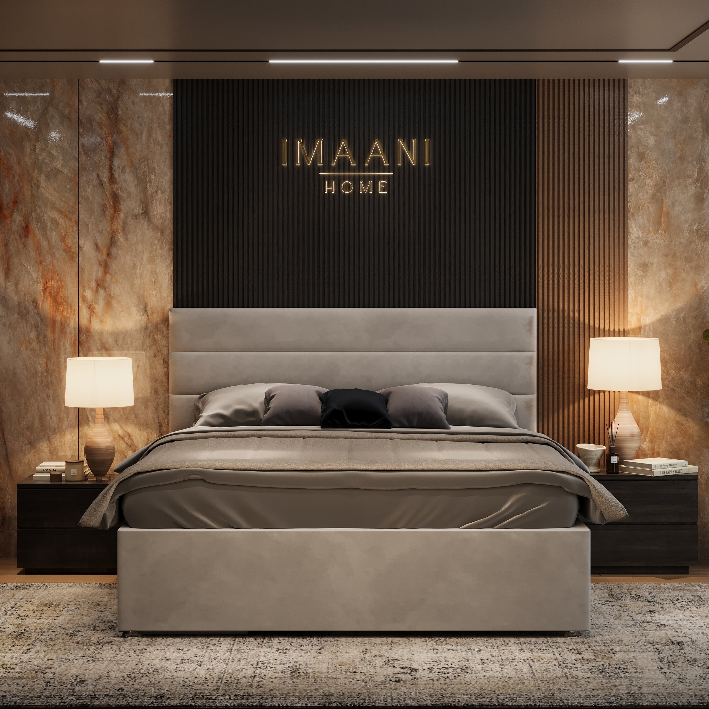 Bella Grey Velvet Divan Bed with Drawers and Panel Headboard