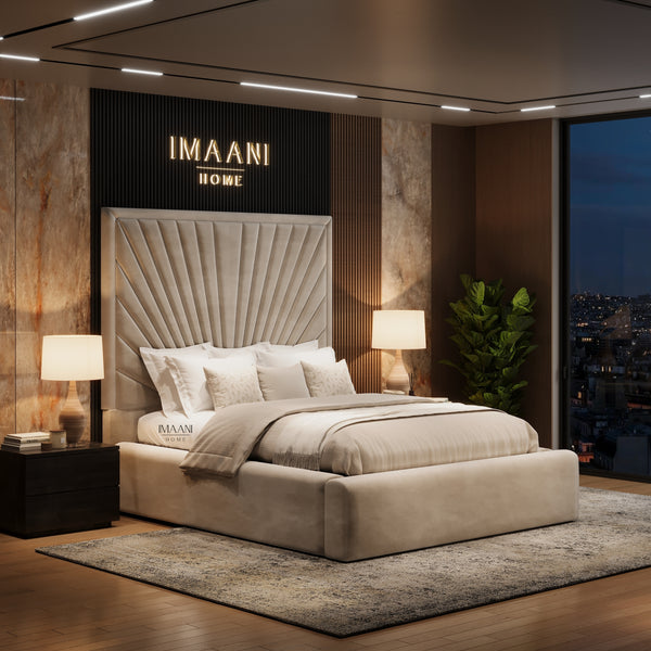 Oslo Tall Headboard Upholstered Ottoman Storage Bed Frame