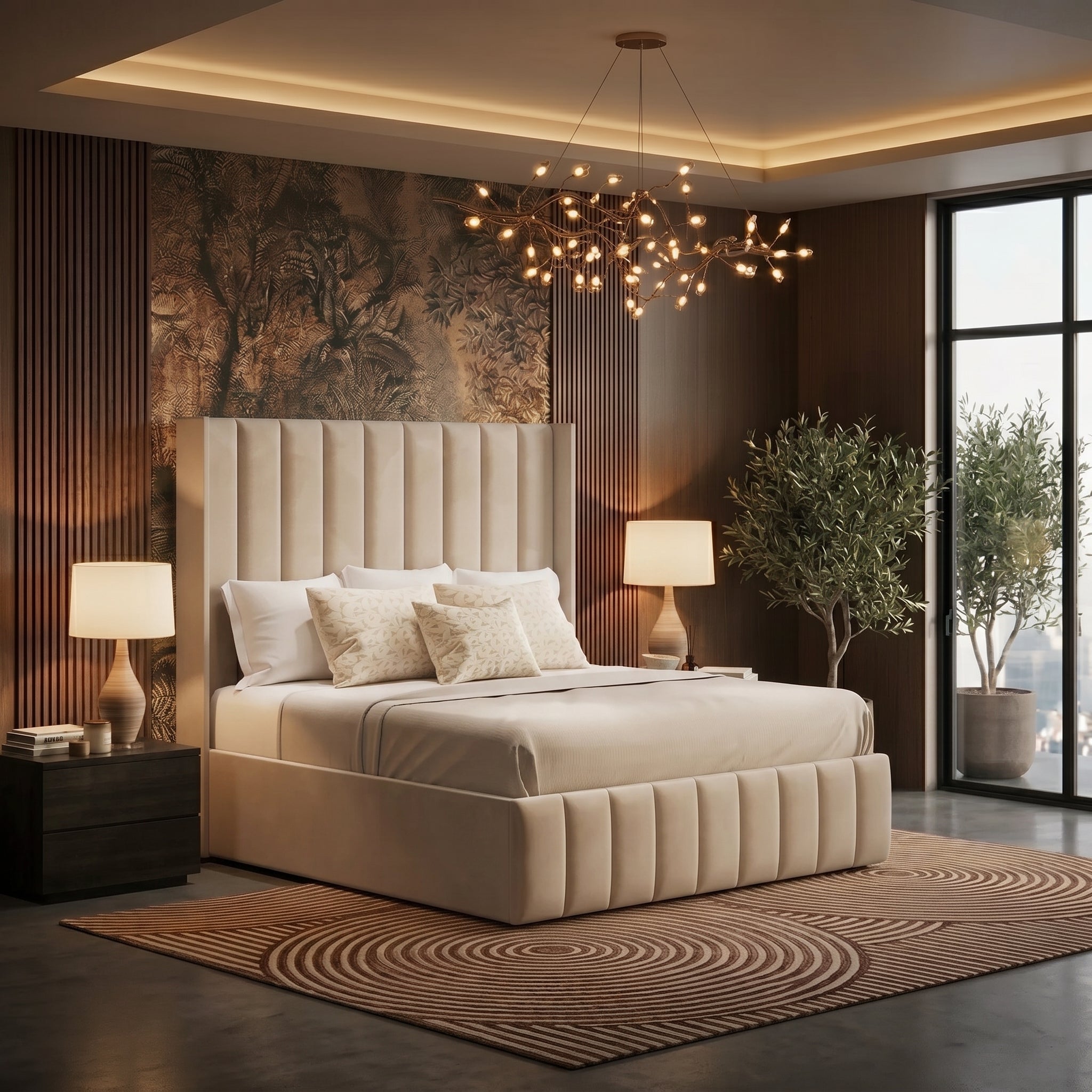 Loxford Wingback Ottoman Storage Bed Frame