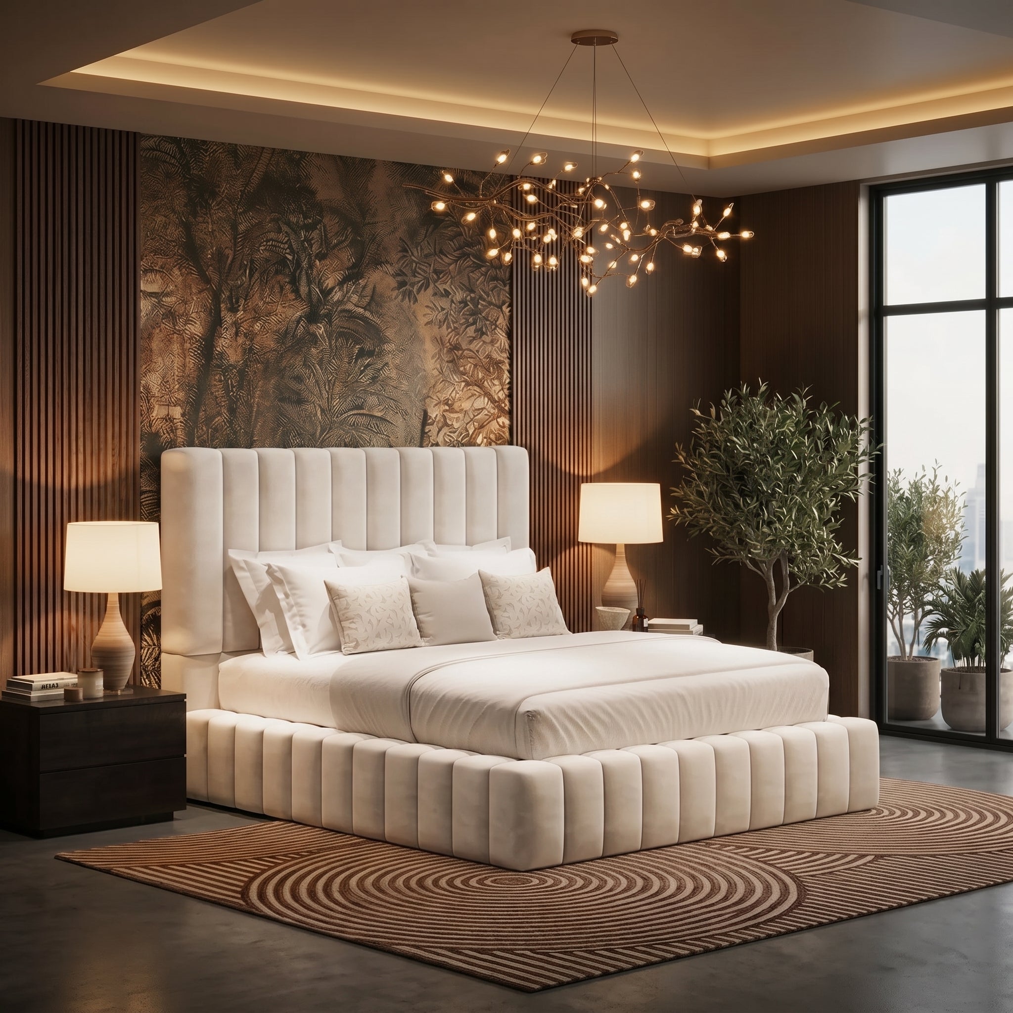 Woodbury Cream Ottoman Storage Bubble Bed Frame