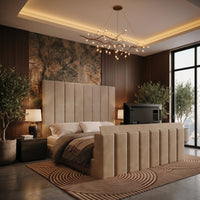 Adam High Headboard Upholstered TV Bed Frame