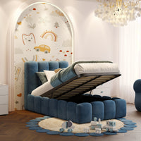 Beth Blue Bubble Ottoman Storage Kids Bed Frame