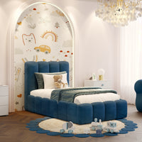 Beth Blue Bubble Ottoman Storage Kids Bed Frame