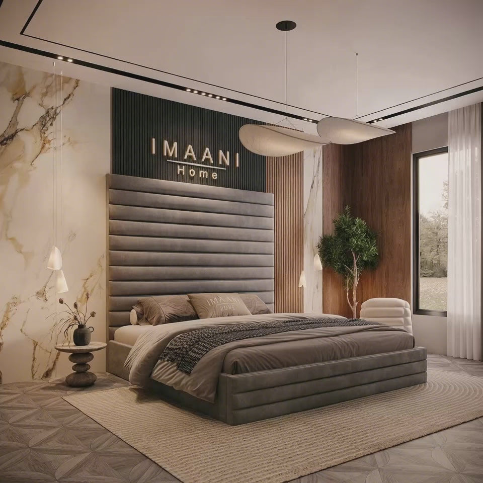 Lucia Upholstered High Headboard Bed Frame