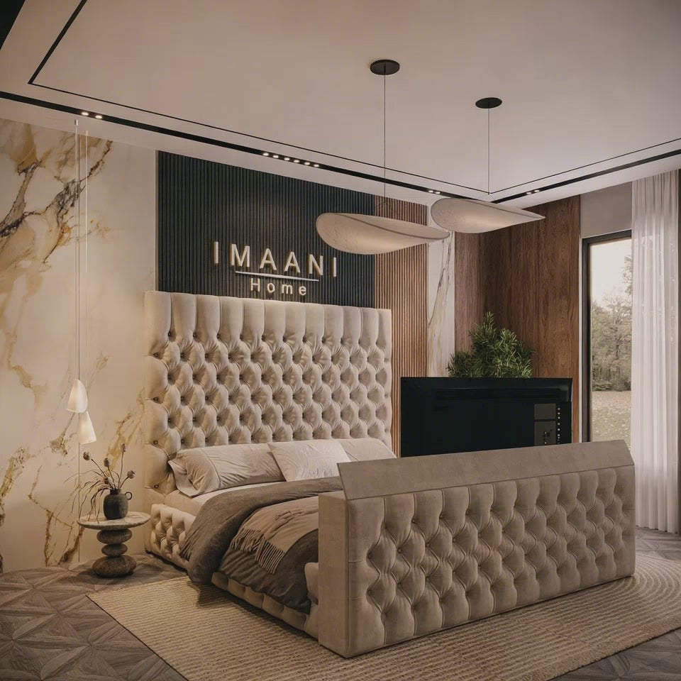 Quantum Cream Chesterfield TV Bed Frame