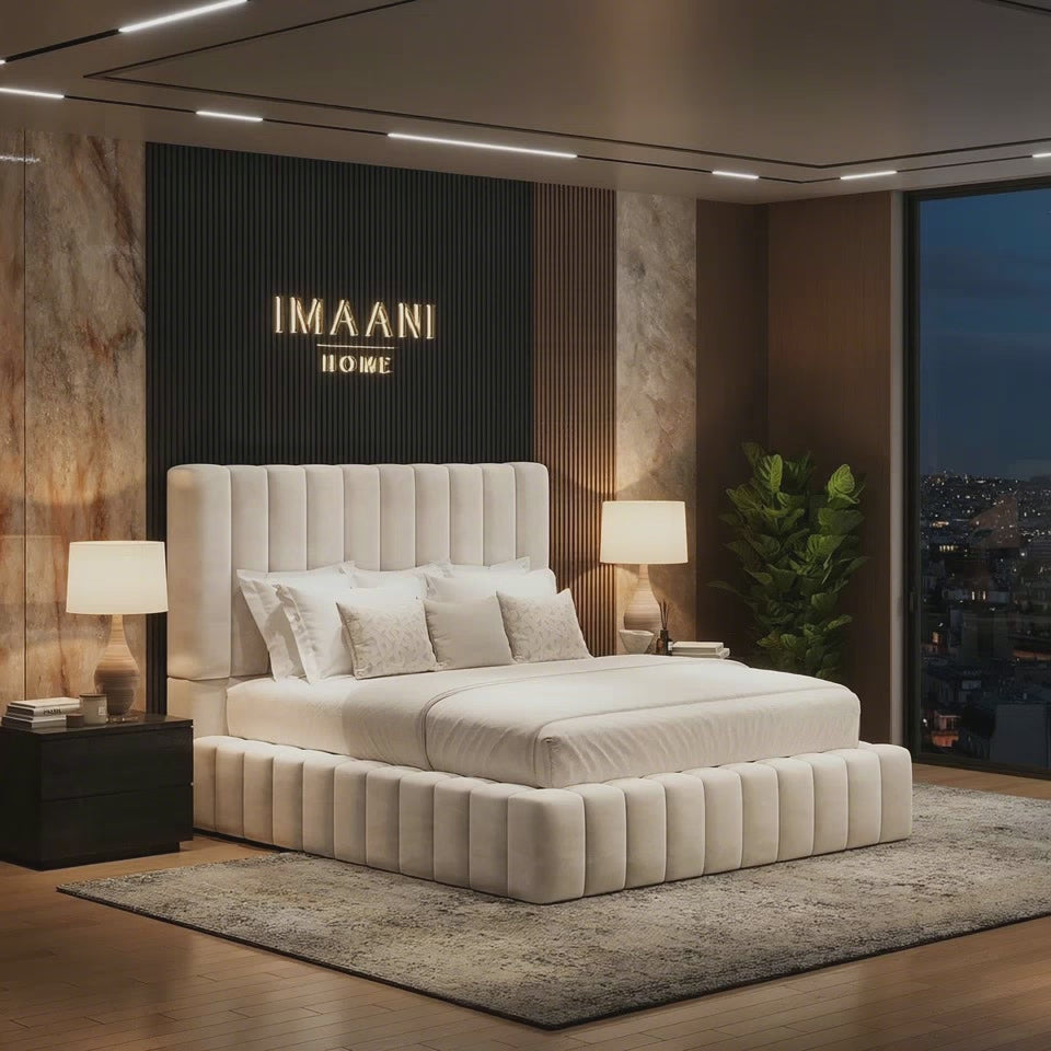 Woodbury Cream Ottoman Storage Bubble Bed Frame