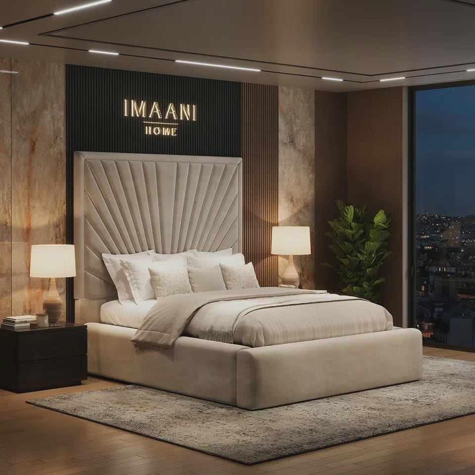 Oslo Tall Headboard Upholstered Ottoman Storage Bed Frame